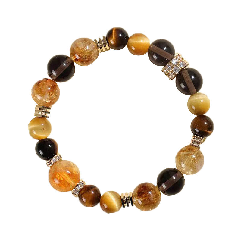 joudwass Golden Citrine Fortune Bracelet, Powerful Money Abundance Stone, Attracts Success and Good Luck