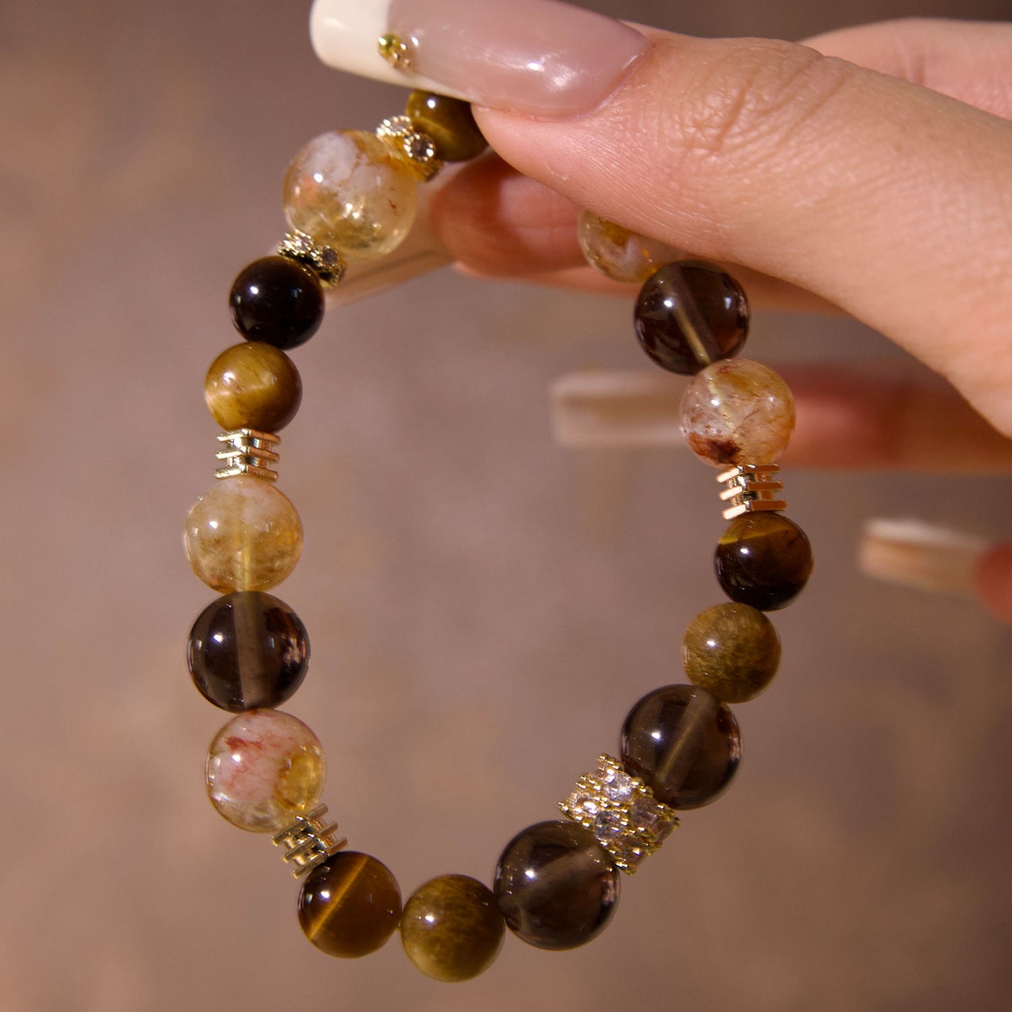 joudwass Golden Citrine Fortune Bracelet, Powerful Money Abundance Stone, Attracts Success and Good Luck