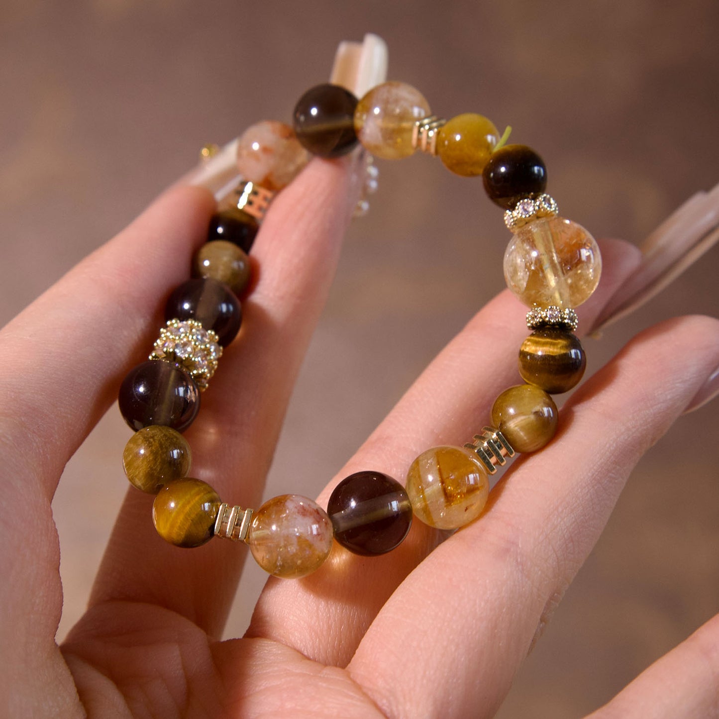joudwass Golden Citrine Fortune Bracelet, Powerful Money Abundance Stone, Attracts Success and Good Luck