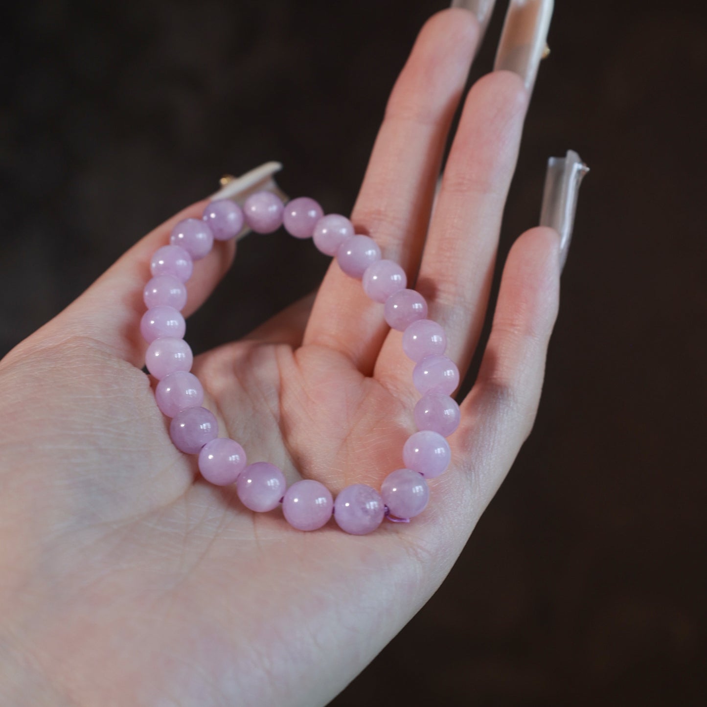 joudwass Vibrant Kunzite Bracelet Healing Crystal Jewelry Positive Energy Aura Spiritual Gift for Women Stress Relief Spiritual Jewelry