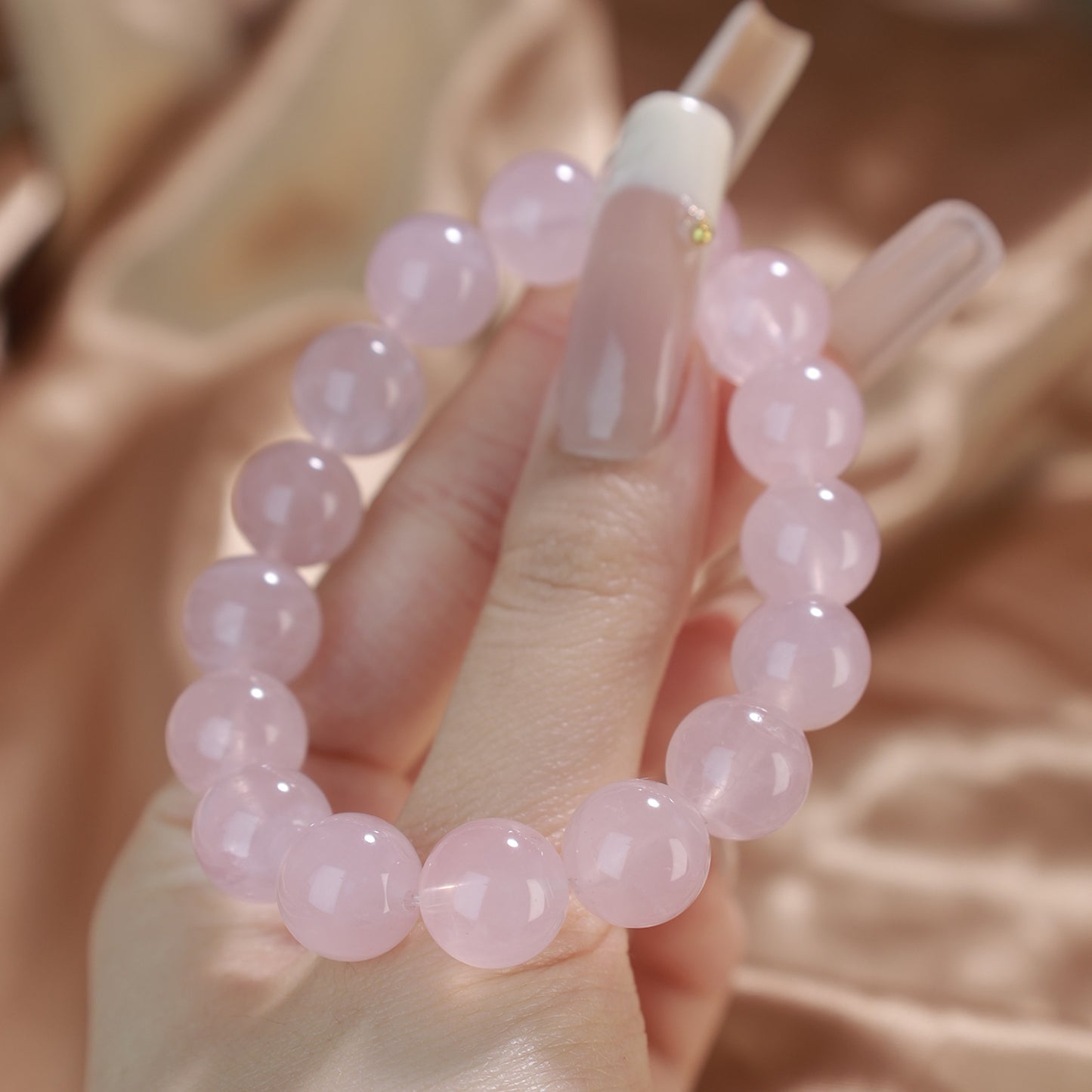 joudwass Natural Rose Quartz Bracelet - Emotional Healing, Love Magnetism & Social Harmony Crystal Jewelry for Mental Balance