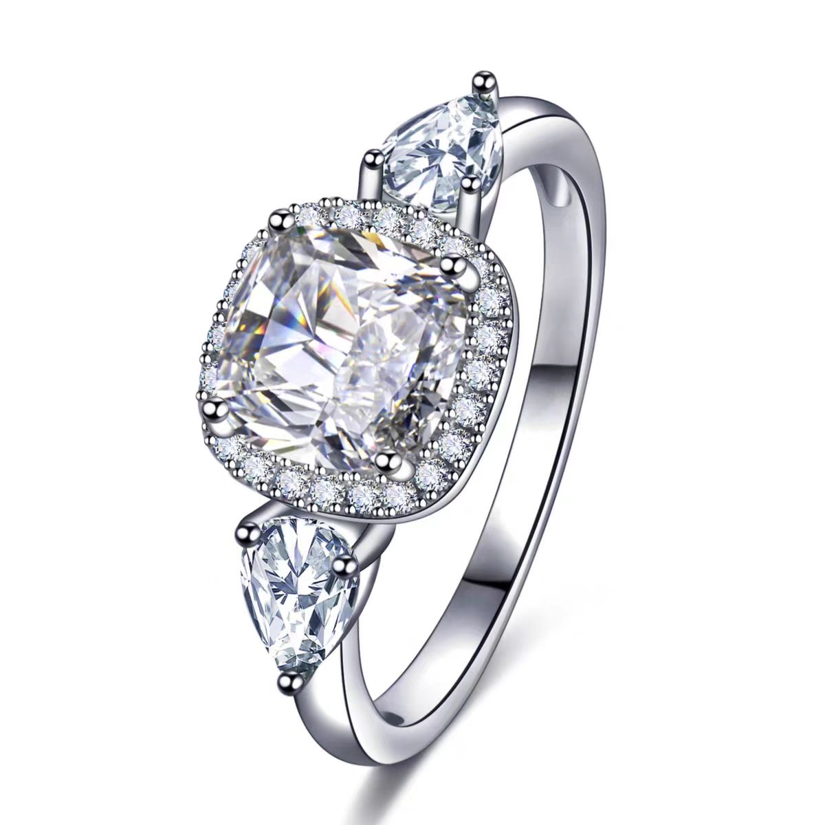 Joudwass adjustable moissanite ring: diamond-alternative brilliance, fits all sizes. Perfect gift for her!