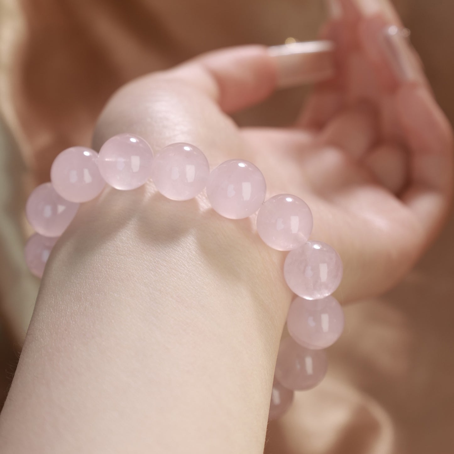 joudwass Natural Rose Quartz Bracelet - Emotional Healing, Love Magnetism & Social Harmony Crystal Jewelry for Mental Balance