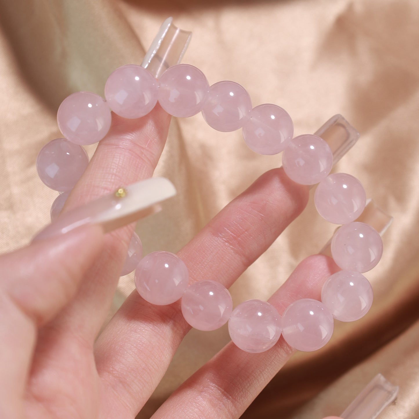 joudwass Natural Rose Quartz Bracelet - Emotional Healing, Love Magnetism & Social Harmony Crystal Jewelry for Mental Balance